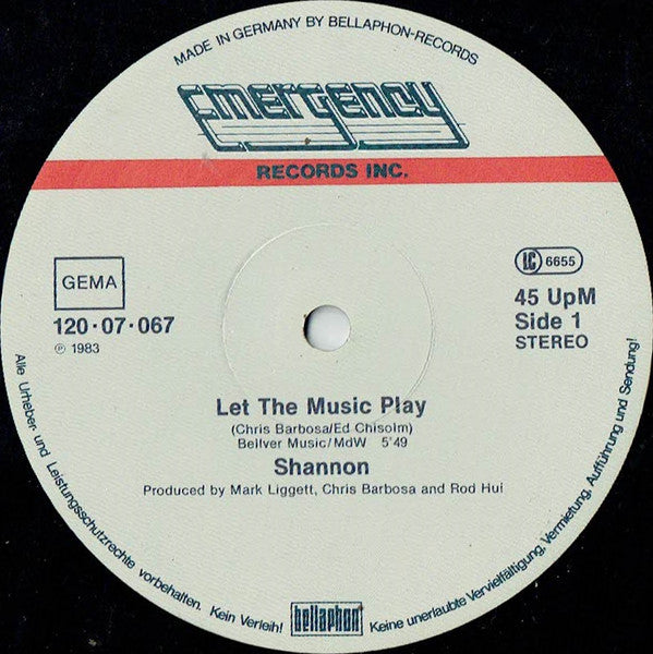 Shannon : Let The Music Play (Special-Remix) (12", Maxi, Single, Daz)