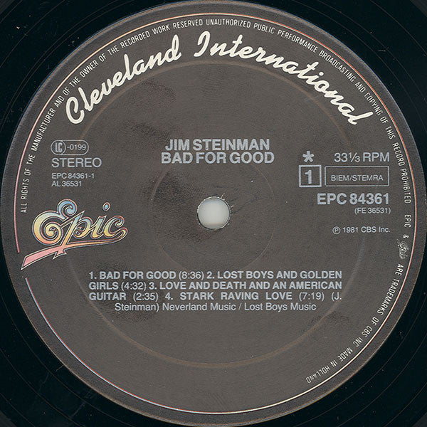Jim Steinman : Bad For Good (LP, Album + 7", EP)
