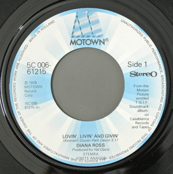 Diana Ross : Lovin', Livin' And Givin' (7", Single)