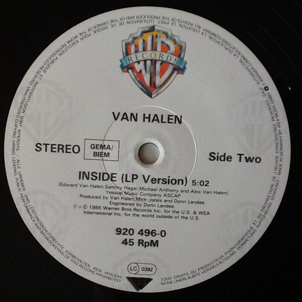 Van Halen : Dreams (Extended Version) / Inside (12")