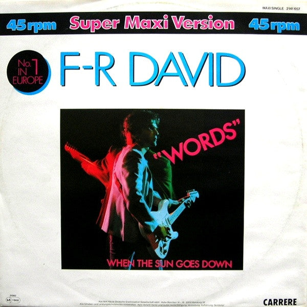 F-R David* : Words (12", Maxi)