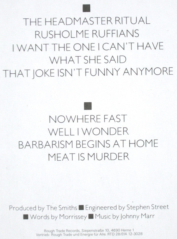 The Smiths : Meat Is Murder (LP, Album)