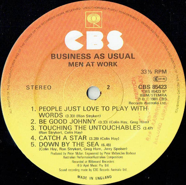Men At Work : Business As Usual (LP, Album)