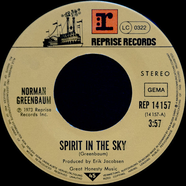 Norman Greenbaum : Spirit In The Sky (7", Single, RE)