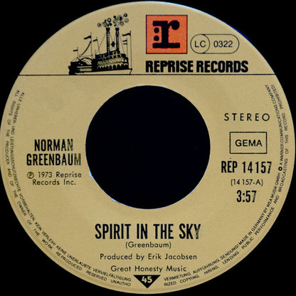 Norman Greenbaum : Spirit In The Sky (7", Single, RE)