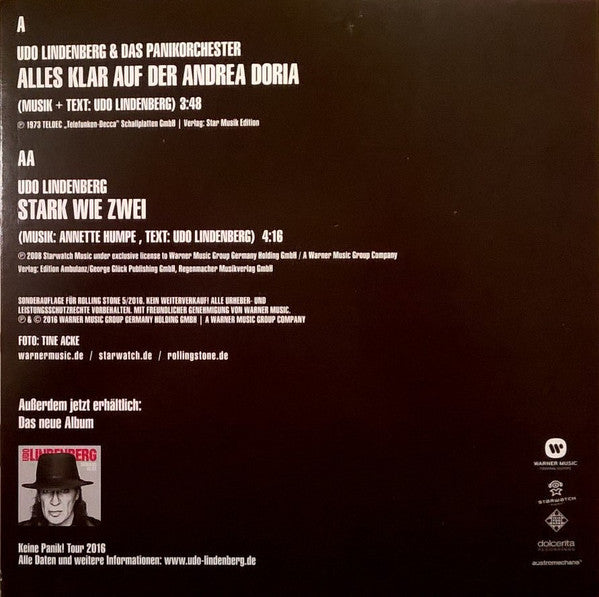 Udo Lindenberg : Alles Klar Auf Der Andrea Doria / Stark Wie Zwei (7", Single)