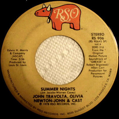 John Travolta, Olivia Newton-John & Cast* / Louis St. Louis : Summer Nights / Rock 'N' Roll Party Queen (7", Single, Spe)