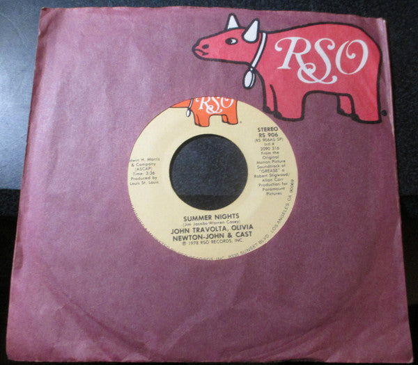John Travolta, Olivia Newton-John & "Grease" Cast / Louis St. Louis : Summer Nights / Rock 'N' Roll Party Queen (7", Single, Spe)