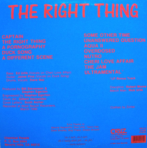 Chemical People : The Right Thing (LP, Album)