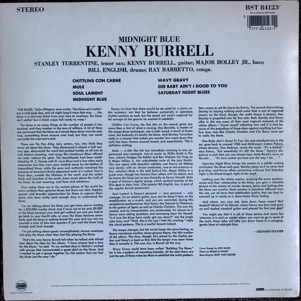 Kenny Burrell : Midnight Blue (LP, Album, RE, RM, DMM)
