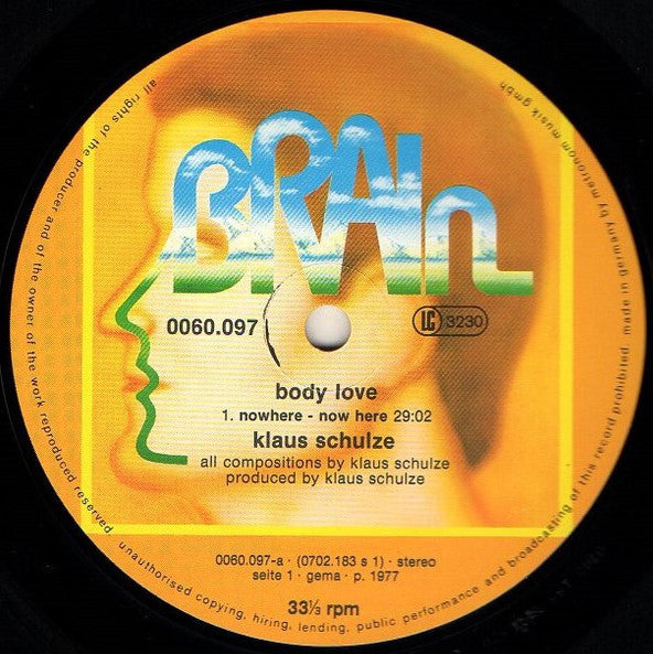 Klaus Schulze : Body Love Vol.2 (LP, Album, Whi)