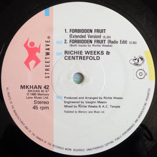 Richie Weeks & Centrefold (2) : Forbidden Fruit (12")