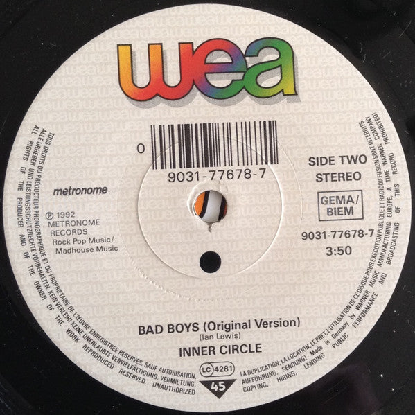 Inner Circle : Sweat (A La La La La Long) (7", Single, Sol)