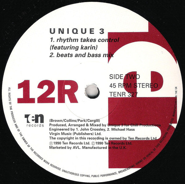 Unique 3 : Rhythm Takes Control (M602 Remix) (12", Single)