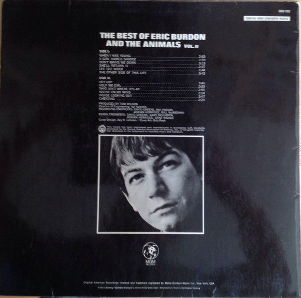 Eric Burdon And The Animals* : The Best Of Eric Burdon And The Animals – Vol. II (LP, Comp)
