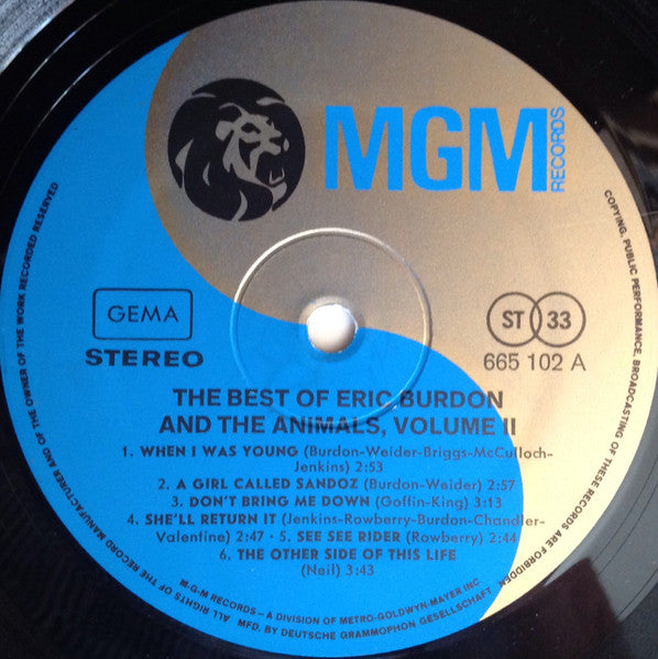 Eric Burdon And The Animals* : The Best Of Eric Burdon And The Animals – Vol. II (LP, Comp)