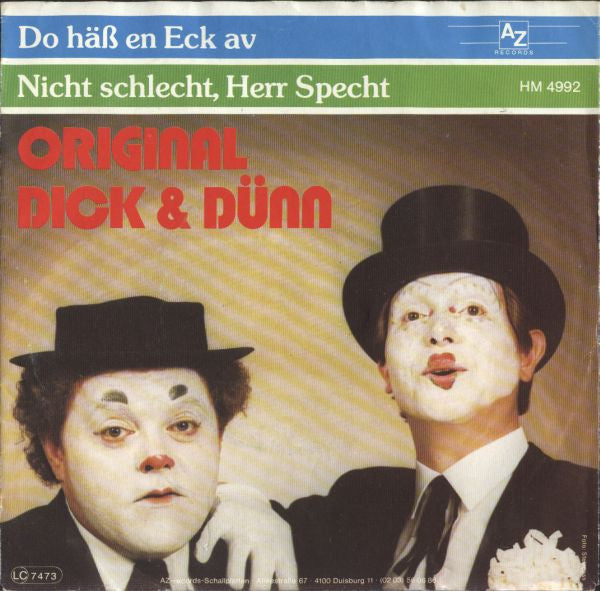 Original Dick & Dünn : Do Häss En Eck Av (7", Single)