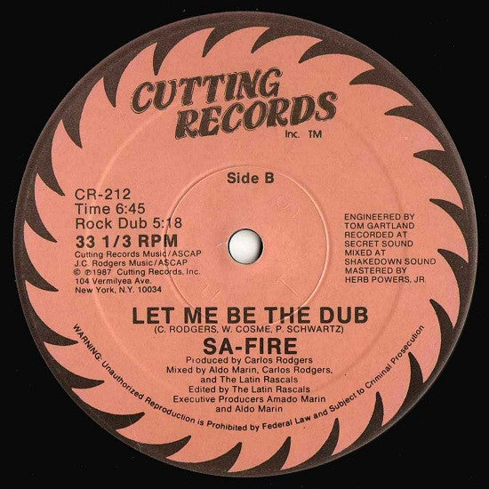 Safire : Let Me Be The One (12", Single)
