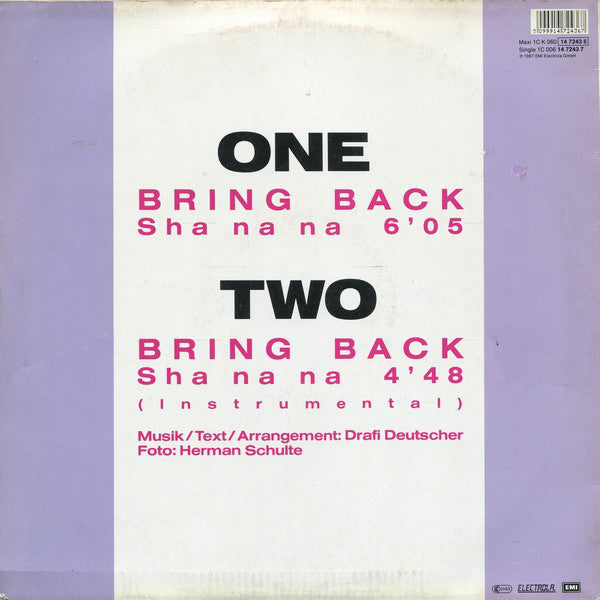 Mixed Emotions : Bring Back (Sha Na Na) (Extended Sha na na-Mix) (12")