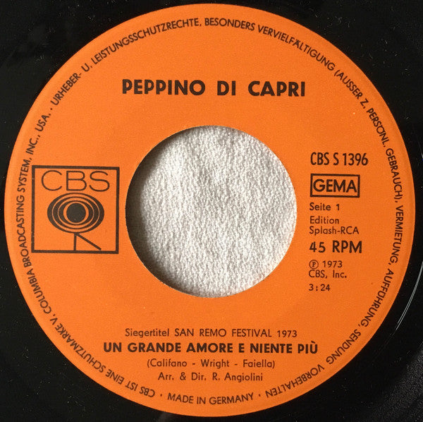 Peppino Di Capri : Un Grande Amore E Niente Più (7", Single)