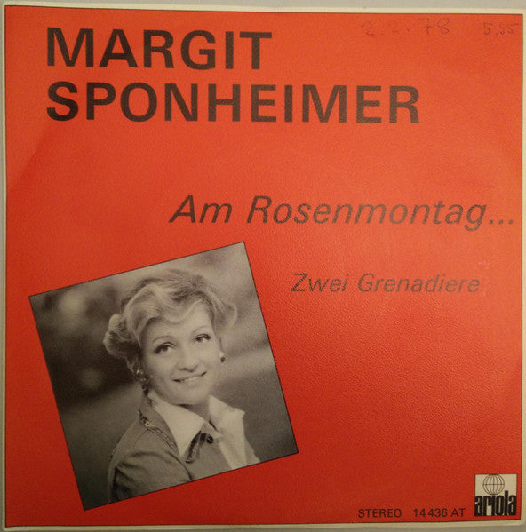 Margit Sponheimer : Am Rosenmontag Bin Ich Geboren (7", Single)