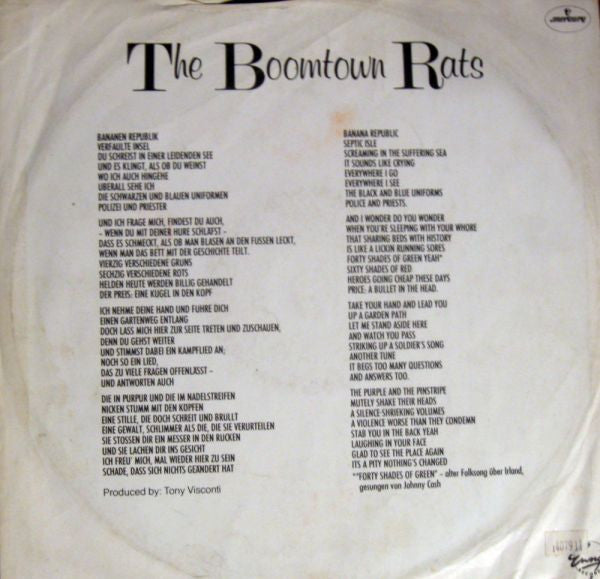 The Boomtown Rats : Banana Republic (12", Maxi)