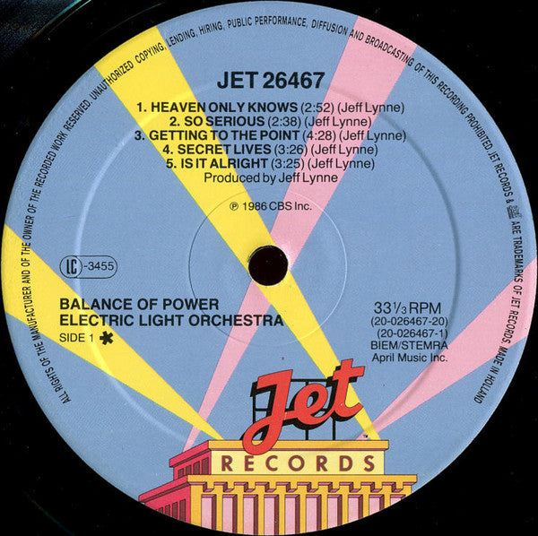 Electric Light Orchestra : Balance Of Power (LP, Album)