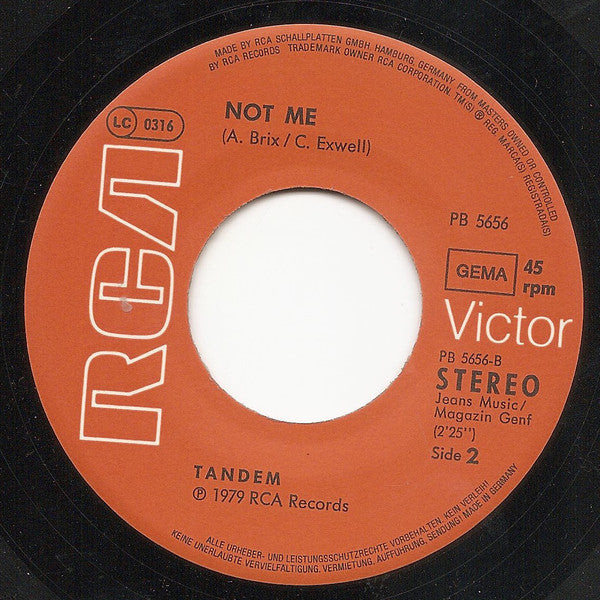 Tandem (23) : Istanbul (I'm A Fool For Istanbul) / Not Me (7")