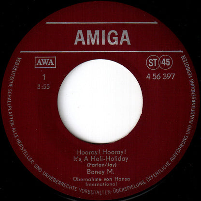 Boney M. : Hooray! Hooray! It's A Holi-Holiday / Ribbons Of Blue (7", Single)