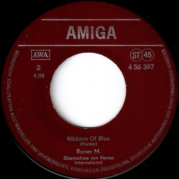 Boney M. : Hooray! Hooray! It's A Holi-Holiday / Ribbons Of Blue (7", Single)