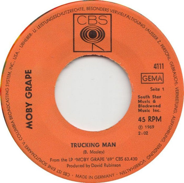 Moby Grape : Trucking Man (7", Single, Mul)