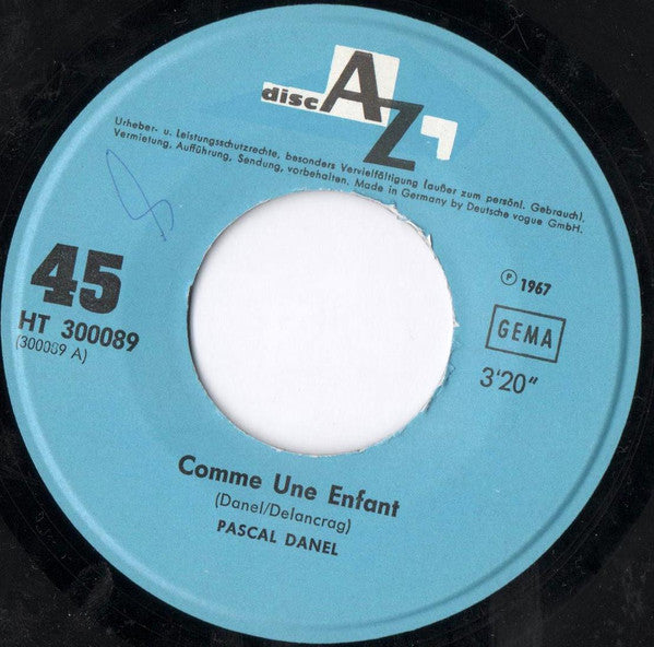 Pascal Danel : Comme Une Enfant (7", Single)