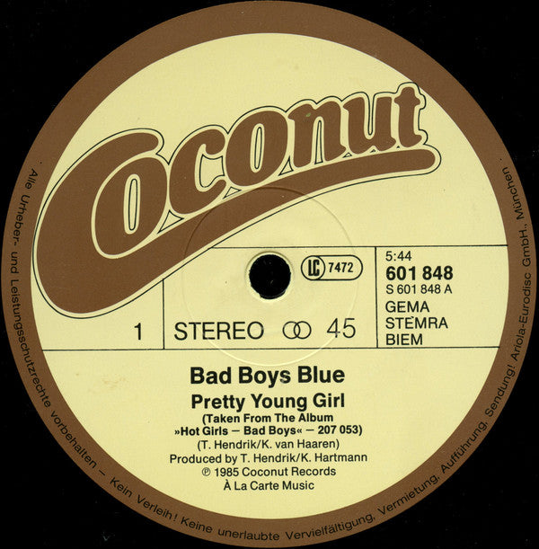 Bad Boys Blue : Pretty Young Girl (12", Maxi)