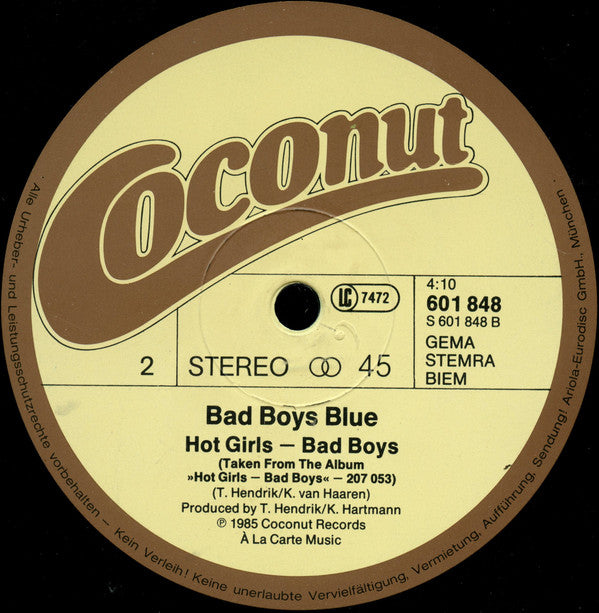 Bad Boys Blue : Pretty Young Girl (12", Maxi)