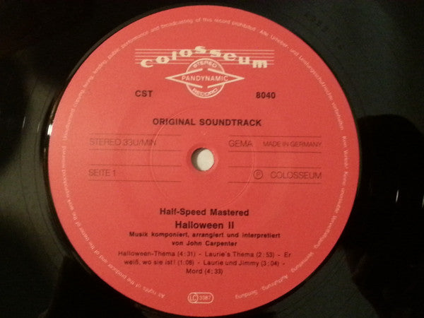 John Carpenter In Association With Alan Howarth : Halloween II (Original Soundtrack) (LP, Album, RE)