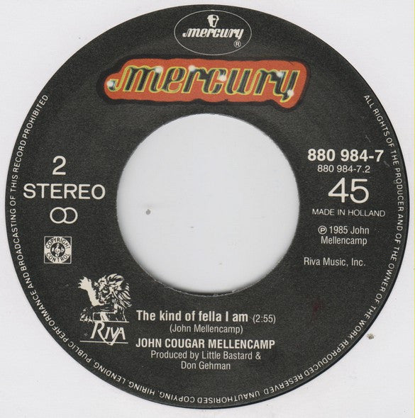 John Cougar Mellencamp : Lonely Ol' Night (7", Single)
