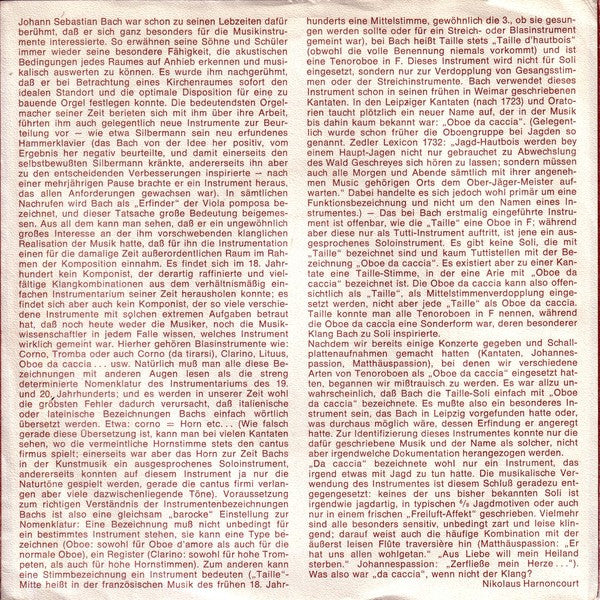 Nikolaus Harnoncourt / Johann Sebastian Bach : Oboe Da Caccia (7", EP, Promo)