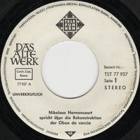 Nikolaus Harnoncourt / Johann Sebastian Bach : Oboe Da Caccia (7", EP, Promo)
