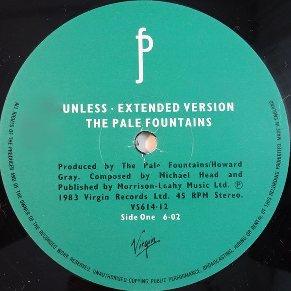 The Pale Fountains : Unless (Extended Version) (12", Single)