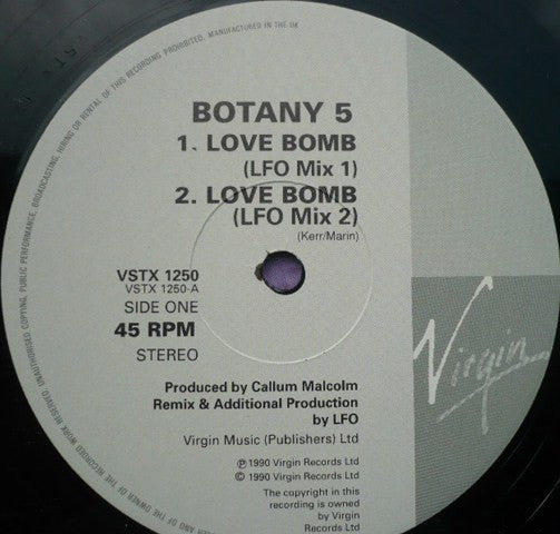 Botany 5 : Love Bomb (LFO Mixes) (12")