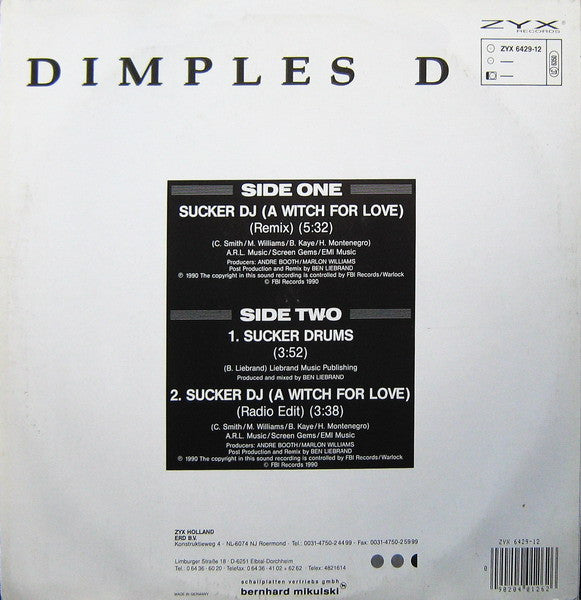 Dimples D : Sucker DJ (A Witch For Love) (12")