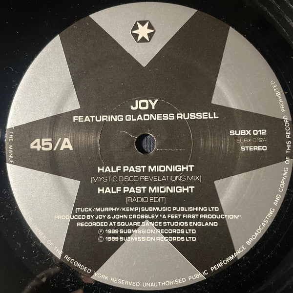 Joy (10) Featuring Gladness Russell : Half Past Midnight (12")