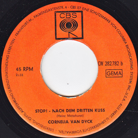 Cornelia van Dyck : Weisser Mond Am Himmel Von Batonga / Stop! - Nach Dem Dritten Kuss (7", Single, Mono)