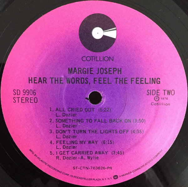 Margie Joseph : Hear The Words, Feel The Feeling (LP, Album, PR)
