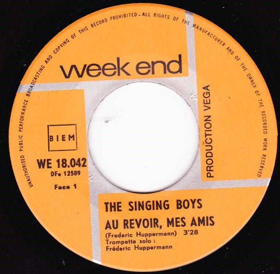 The Singing Boys : Au Revoir Mes Amis (7")