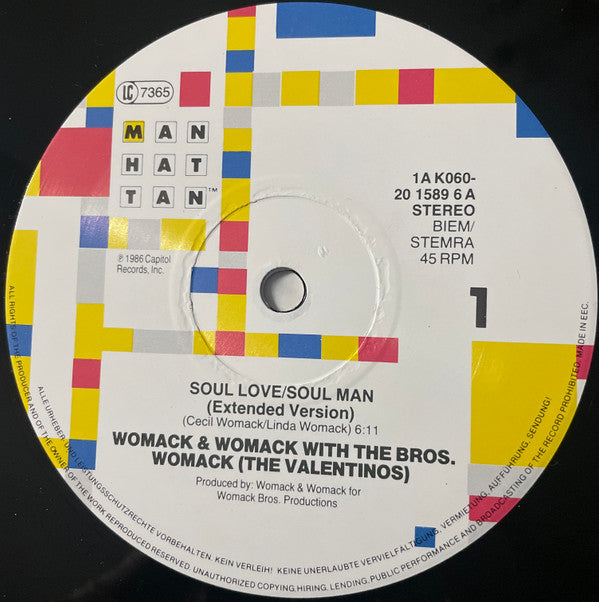 Womack & Womack : Soul Love / Soul Man (Extended Version) (12", Maxi)