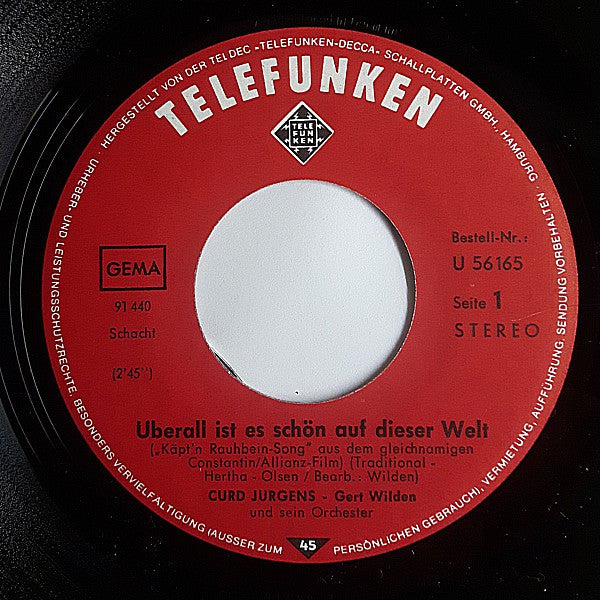 Curd Jürgens : Überall Ist Es Schön Auf Dieser Welt (7", Single)