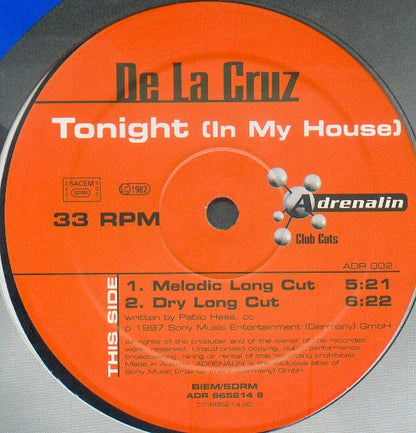 De La Cruz : Tonight (In My House) (12")