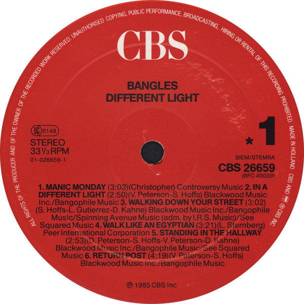 Bangles : Different Light (LP, Album)
