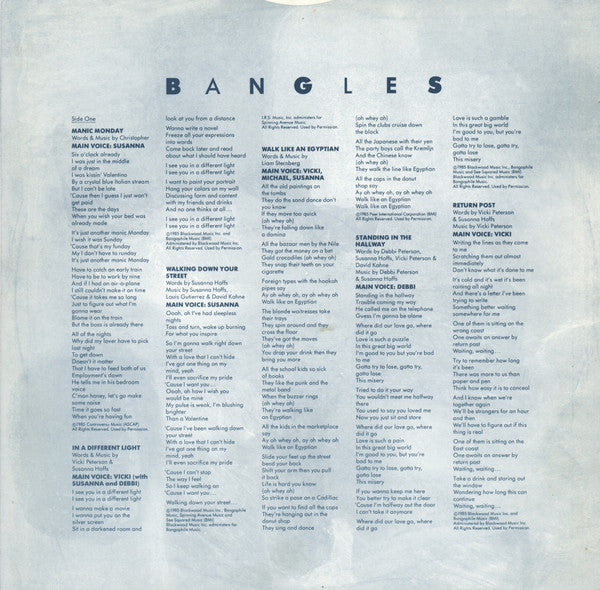 Bangles : Different Light (LP, Album)